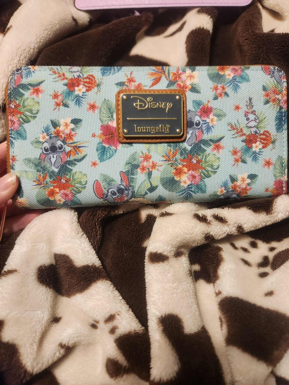 Loungefly Disney Stitch Floral Zip Wallet - Light Blue, Pink, Orange, Green